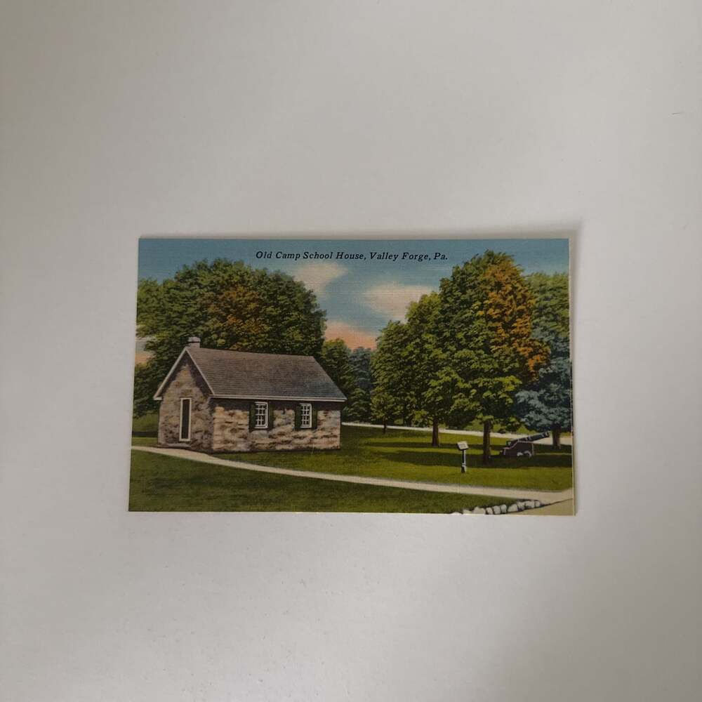 Vintage Postcard Old Camp School House Valley Forge Pennsylvania (Unposted)